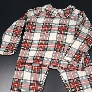 The Beaufort Bonnet Company Kids Plaid Pajama Set - Red, White & Green
